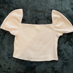 Cream square neck top